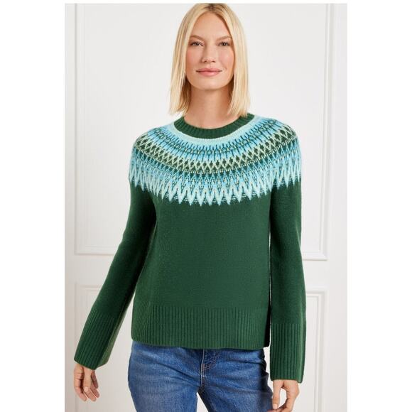 Talbots Green Fair Isle Knit Pullover Sweater Plus Size 2X - Picture 1 of 8
